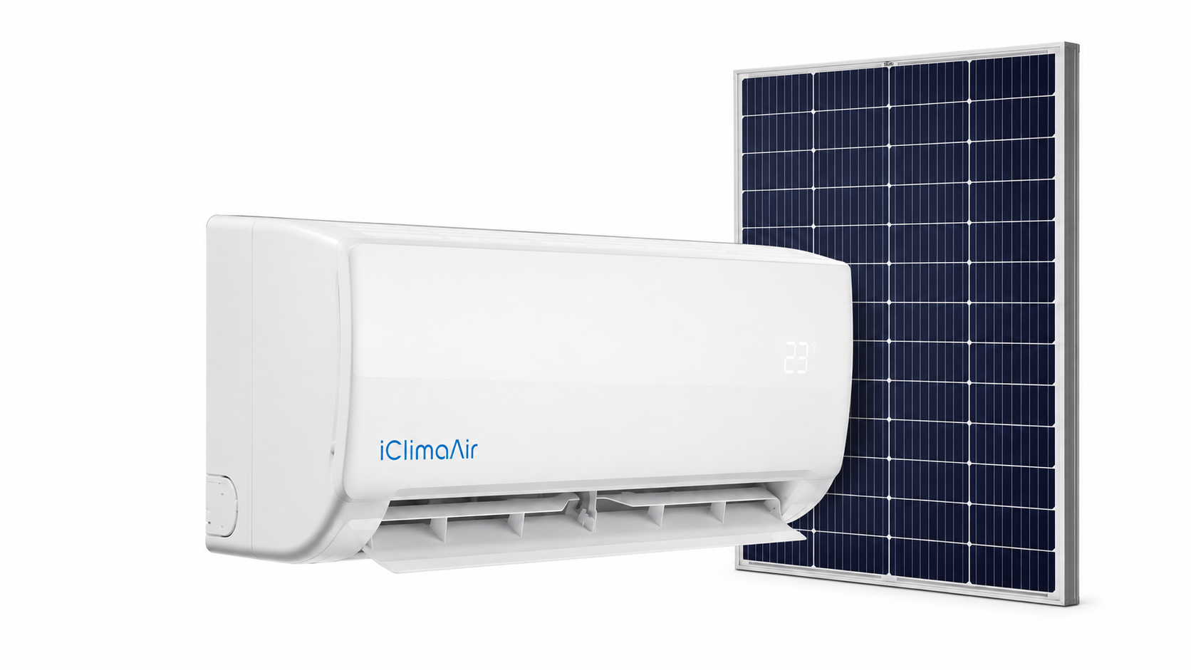 iClimaAir hybrid solar inverter split AC with solar panel