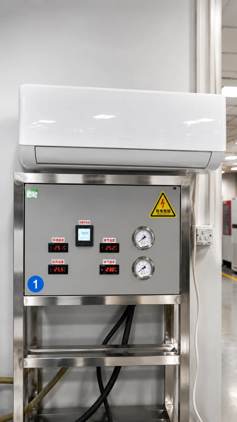 iClima quality control engineer testing air conditioner electronics