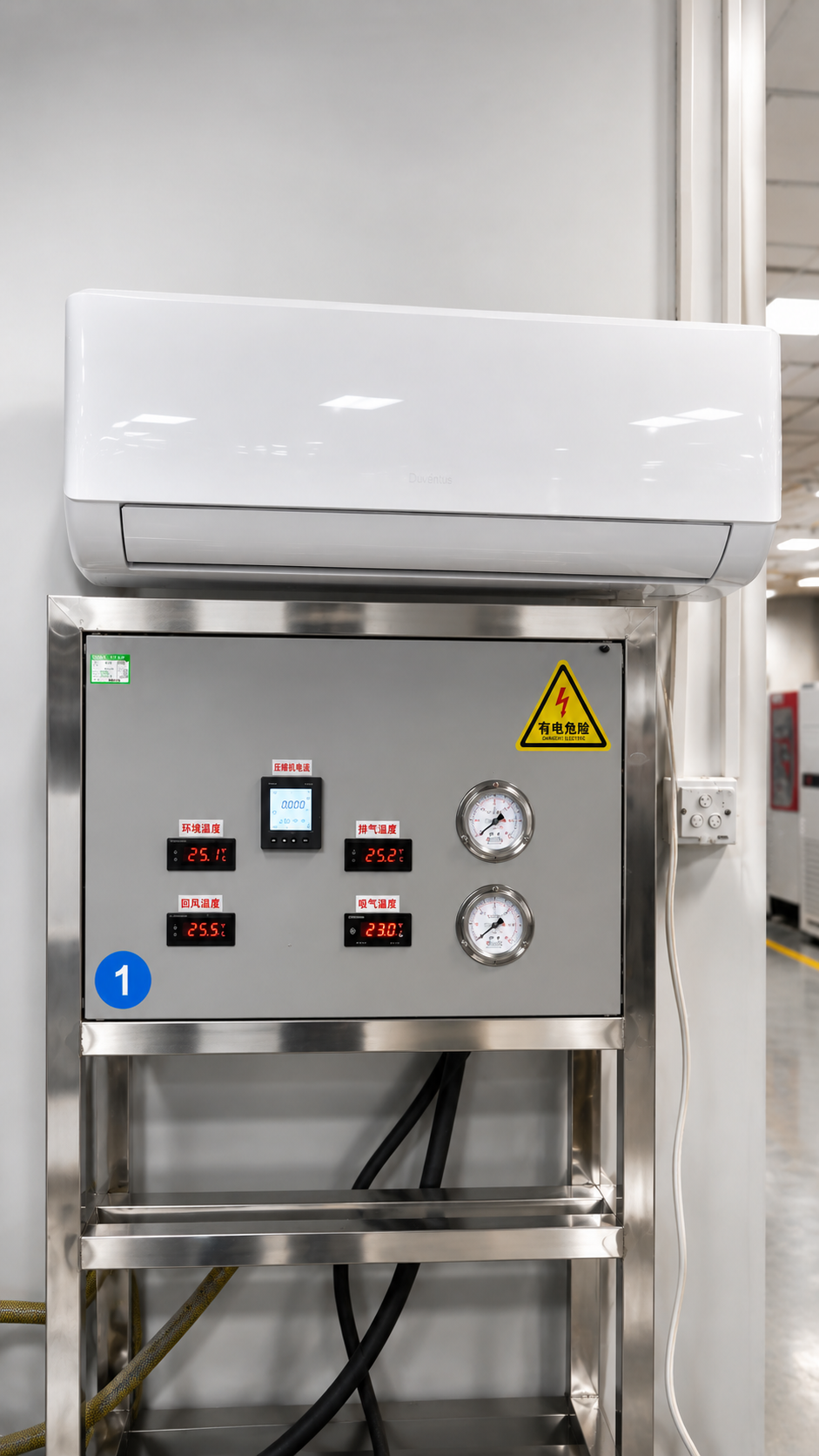 iClima quality control engineer testing air conditioner electronics